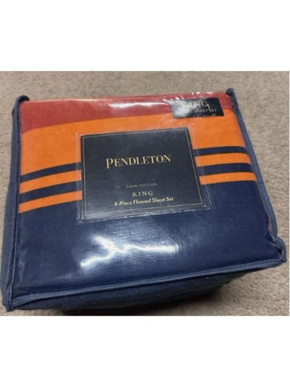 Pendleton 4-Piece King Flannel Sheet Set 100% Turkish Cotton NEW